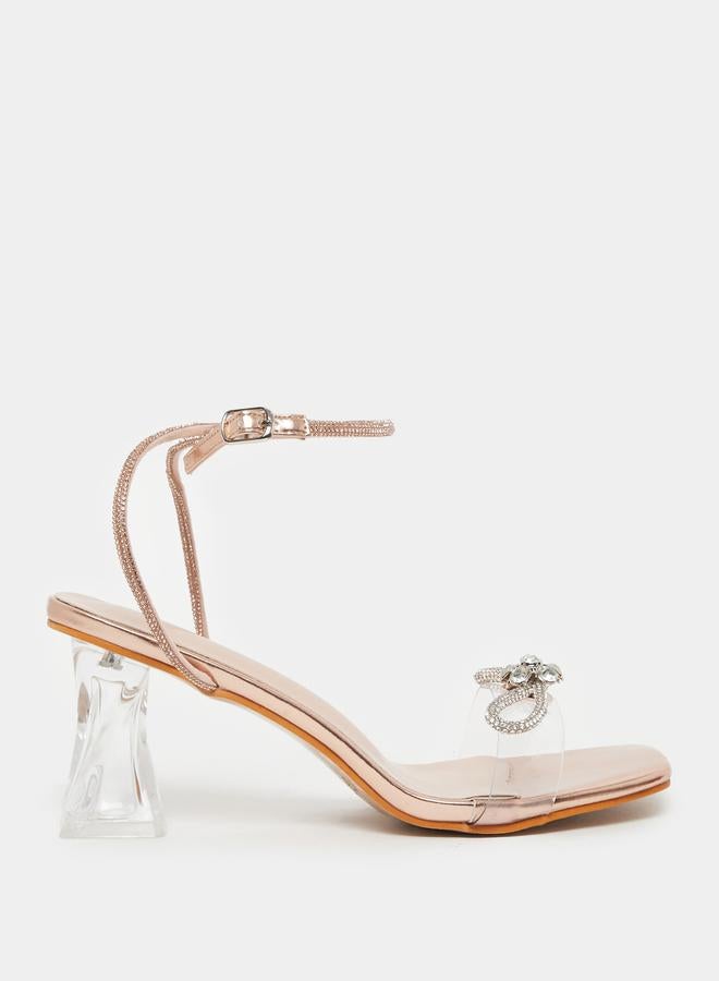 تايك تو صنادل بكعب شفاف مزينة من ستايلي - Image 1