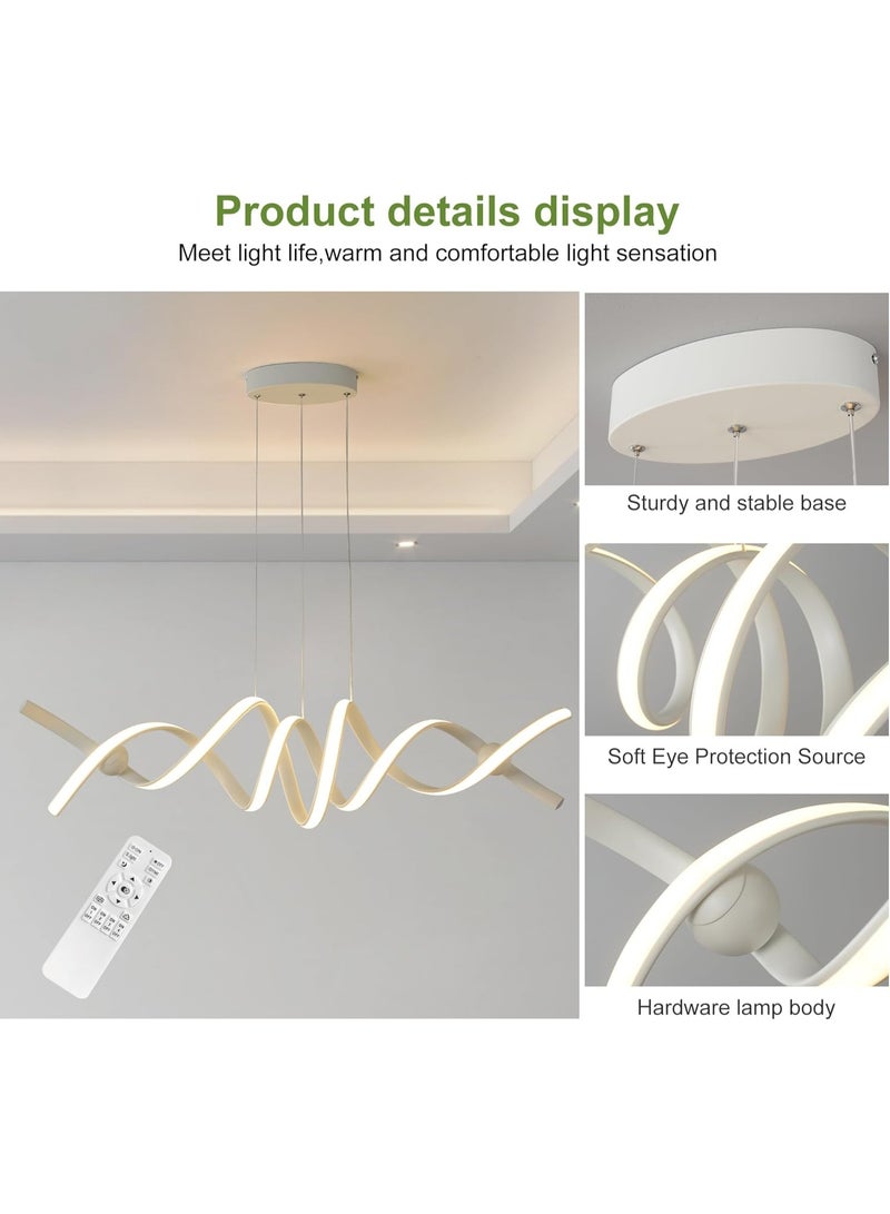 Modern LED Chandelier Pendant Light with Remote Control – Designer Wavy Hanging Ceiling Lamp, Dimmable Contemporary Luxury Lighting for Dining Room, Living Room & Home Interior - Image 5