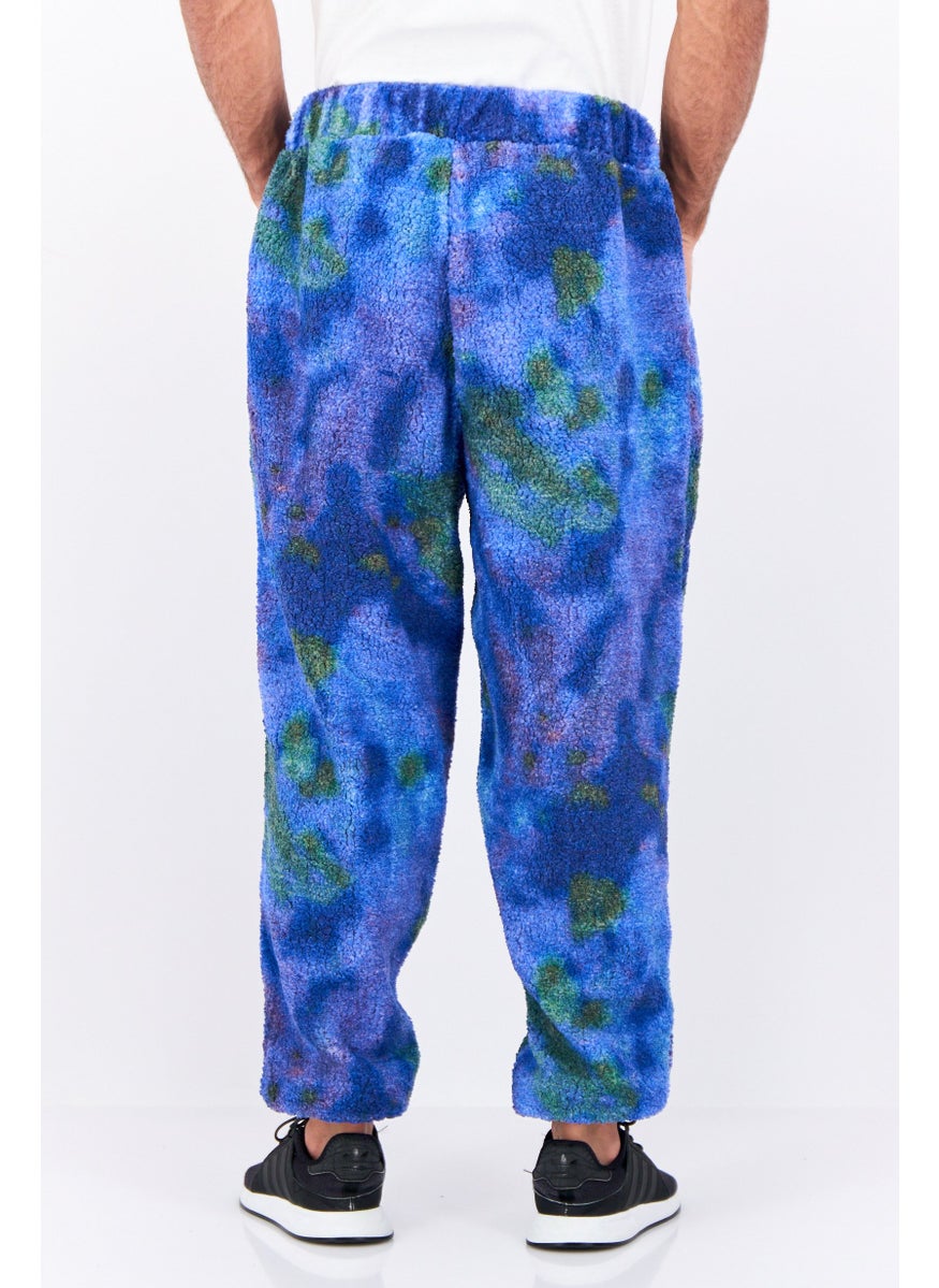 Asos Design - Men Relaxed Fit Tie Dye Drawstring Jogger Pants, Blue - Image 1
