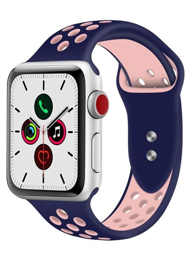 Generic - Dot Pattern Replacement Band For Apple iWatch Series 5/6/7 38/40/41 Ocean Blue/Pink - Image 1