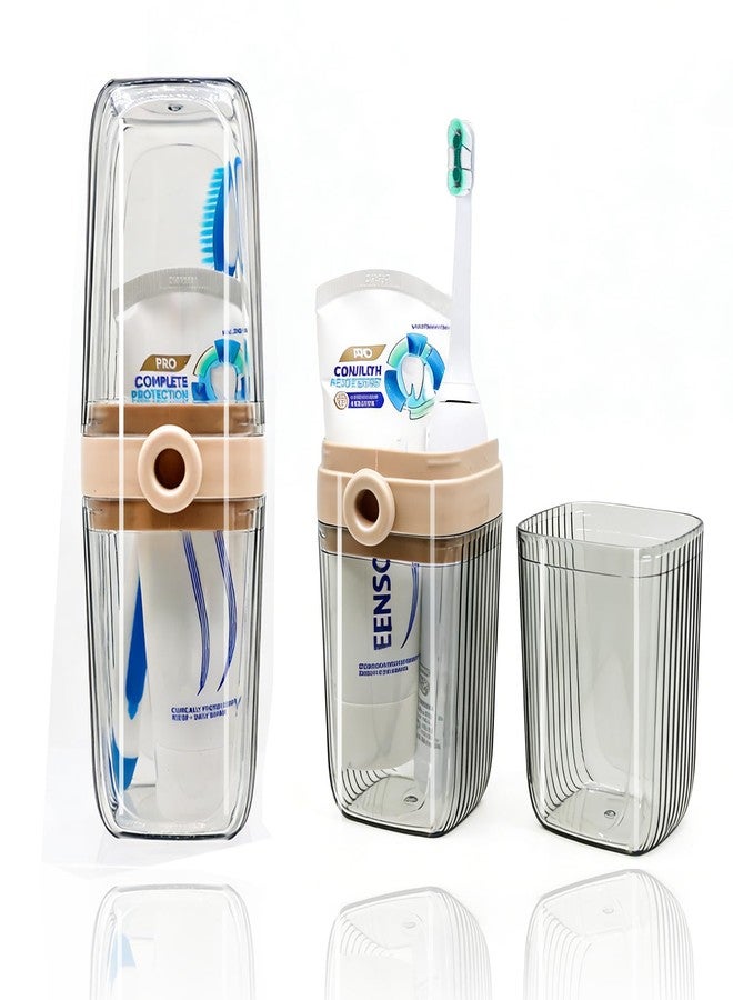 Sunenlyst Travel Toothbrush Holder, Travel Toothbrush Case for Traveling, Large Capacity Toothbrush and Toothpaste Travel Case, 1Pcs Tooth Brush Holder with Cover for Camping, Business Trip and School - Image 1