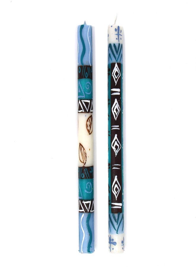 Global Crafts Maji - Hand-Painted African Taper Candles - Unscented Non-Toxic, Set of 2 - Image 1