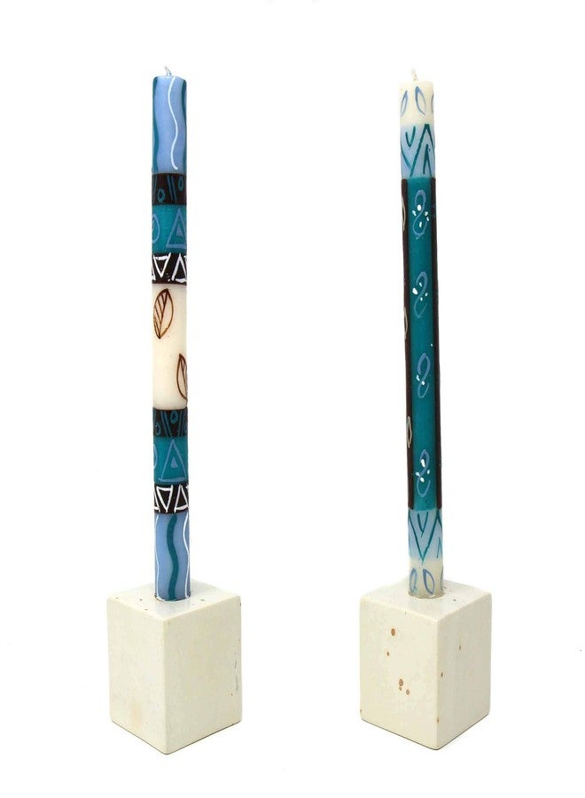 Global Crafts Maji - Hand-Painted African Taper Candles - Unscented Non-Toxic, Set of 2 - Image 3