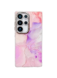 Zaboon For Samsung Galaxy S25 Ultra 5G Electroplated Marble Texture Phone Case(Pink Purple M4) 