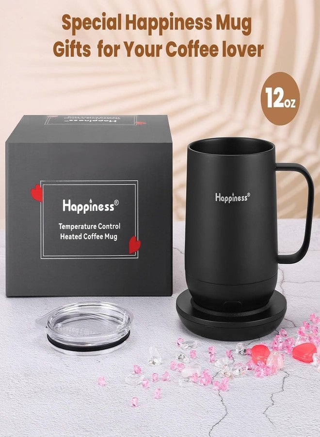 Happiness Smart Heated Coffee Mug 12oz,Rechargeable Electric Self Heating Temperature Control Coffee Cup Gifts for Mom Dad Women Men - Image 4