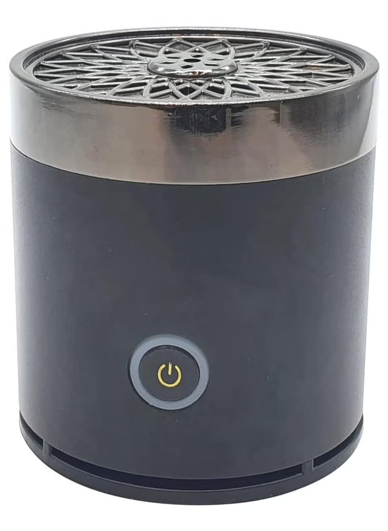 Bukhoor Electric Mini Car Bakhoor Burner – Portable USB-Powered Arabic Oud Incense Diffuser for Car, Office, and Home Use – Compact Black Mabkhara for Electric Bakhoor, Oud, and Resin – Heat-Safe, Smokeless Fragrance Dispenser with Rechargeable Battery  - Image 1