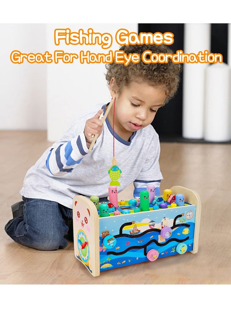 كاست ويف 7 في 1 يدق لعبة خشبية مونتيسوري لعبة الصيد التعليمية - Image 4