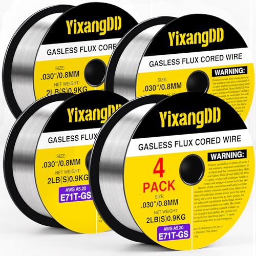 YixangDD 4 Packs 030 Flux Core Welding Wire E71TGS Gasless Mild Carbon Steel Mig Welding Wire 2Pound Spool Flux Core Wire Compatible with Most Welder - Image 1