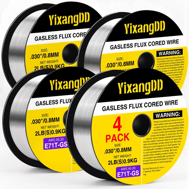 YixangDD 4 Packs 030 Flux Core Welding Wire E71TGS Gasless Mild Carbon Steel Mig Welding Wire 2Pound Spool Flux Core Wire Compatible with Most Welder - Image 3