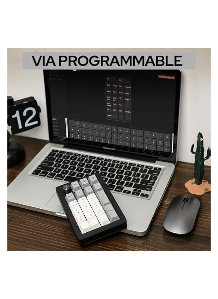 erorex Gasket Number Pad, Bluetooth 5.0/2.4ghz/Wired Hot Swappable Numpad, with Poron Foam, Aluminum Alloy Knob, 1000mAh Battery, Programmable for Win/Mac/Gaming (Wisteria Linear Switch)  - Image 3