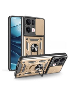 جنرال غطاء متوافق مع OPPO Reno 13 Pro 5G، غطاء رفيع جدًا مقاوم للسقوط والصدمات مع غطاء كاميرا منزلق وحامل حلقي مغناطيسي، غطاء متين من PC+TPU. 