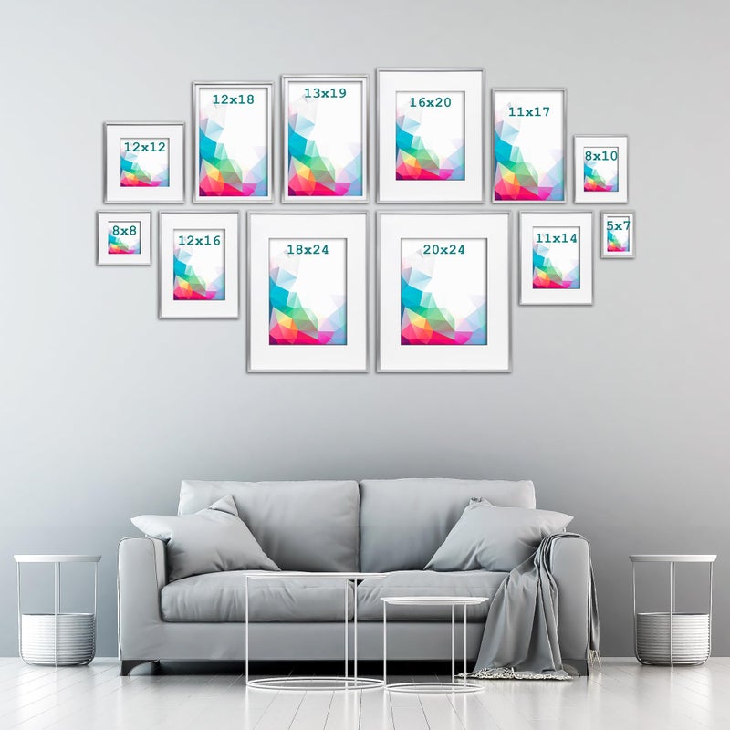 FrameWorks 5x7 Matted to 4x6 Picture Frame - Aluminum Frame w/Tempered Glass  Removable Mat for Photos  Posters  Art  Stylish Wall Frame for Home Decor  Gallery Walls  Office  Living Room - Silver - Image 5