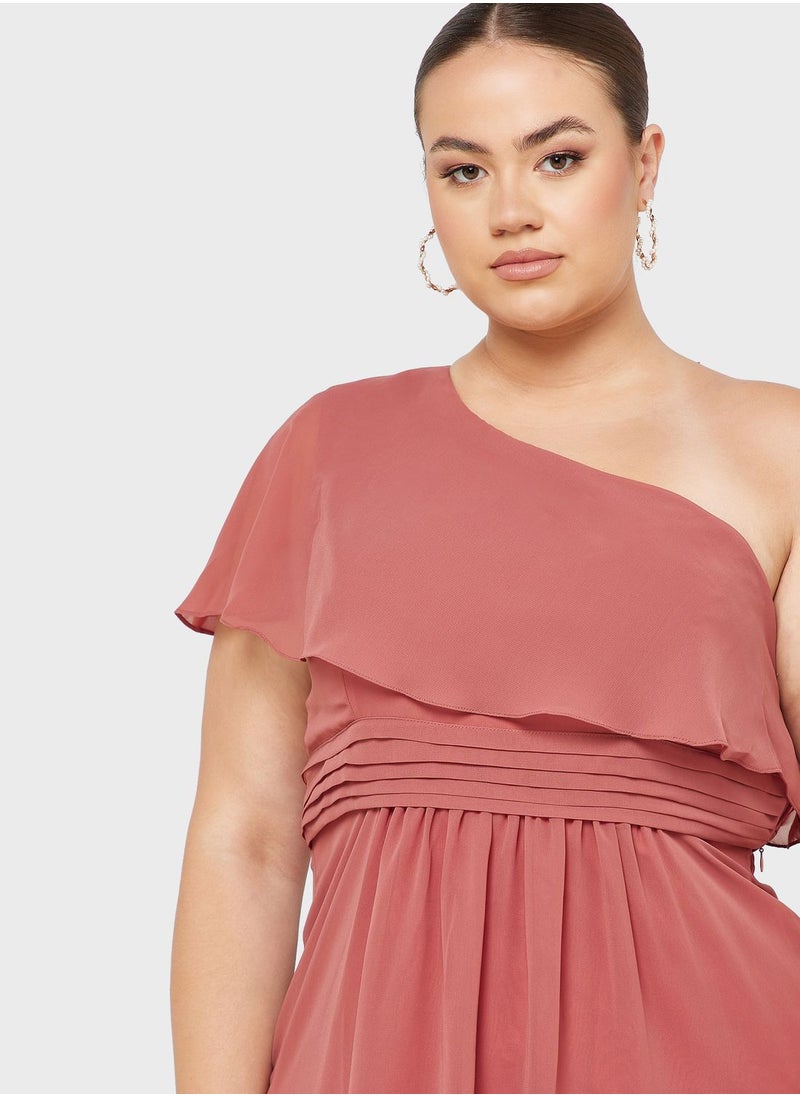 Ella Limited Curve - One Shoulder Ruffle Trim Dress - Image 1