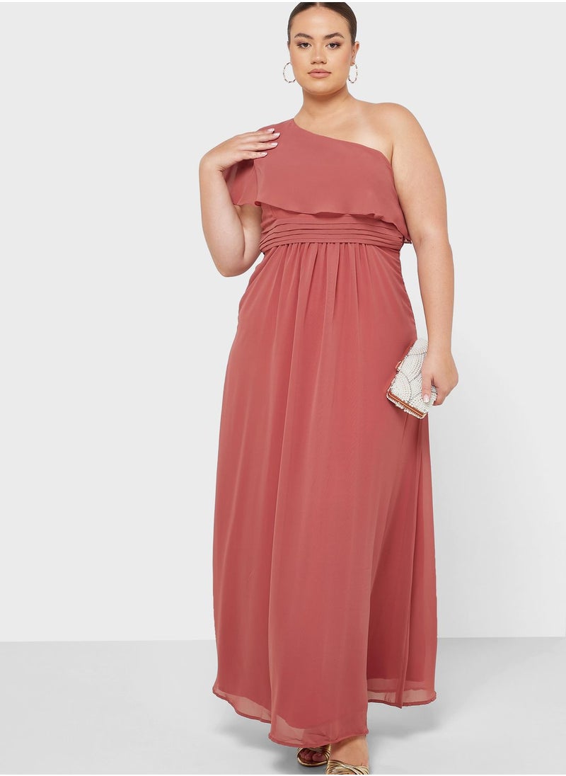 Ella Limited Curve - One Shoulder Ruffle Trim Dress - Image 1
