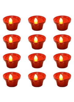 NAXUE NAXUE Water Sensor Diya Lights Electric Flameless Smokeless LED Diyas EcoFriendly Led Diyas Candle EDiya Warm Ambient Lights for Home Decor Diwali Festivals Decoration Christmas New Year 12PCS  - Image 1