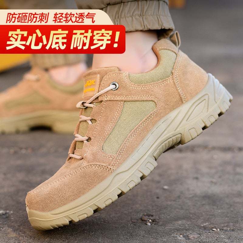 Summer Breathable Labor Protection Shoes For Men With Steel Toe Caps, Anti-Smash, Anti-Puncture, Lightweight, Wear-Resistant, Deodorant, Solid Bottom Safety Shoes, Comfortable - Image 1