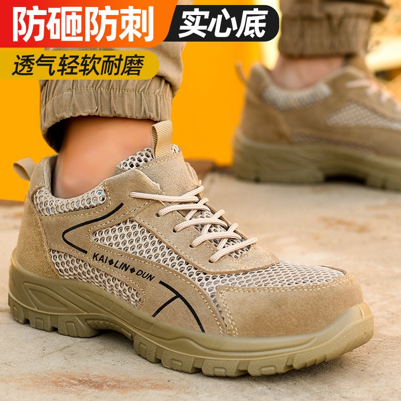 Summer Breathable Labor Protection Shoes For Men With Steel Toe Caps, Anti-Smash, Anti-Puncture, Lightweight, Wear-Resistant, Deodorant, Solid Bottom Safety Shoes, Comfortable - Image 3
