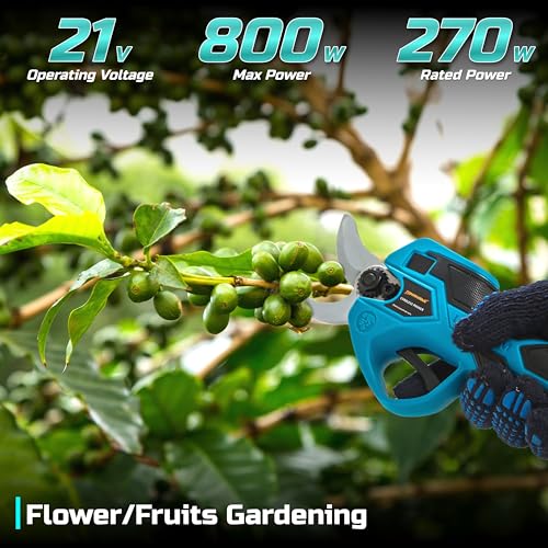 TOMAHAWK® PRU-5222 Cordless Purner Pruning Tool for Garden 30mm Cutting Capacity 160W Input power 20V 1.5Ah 2 Batteries with Charger included Precision Gardening Electric Branch Cutter - Image 4