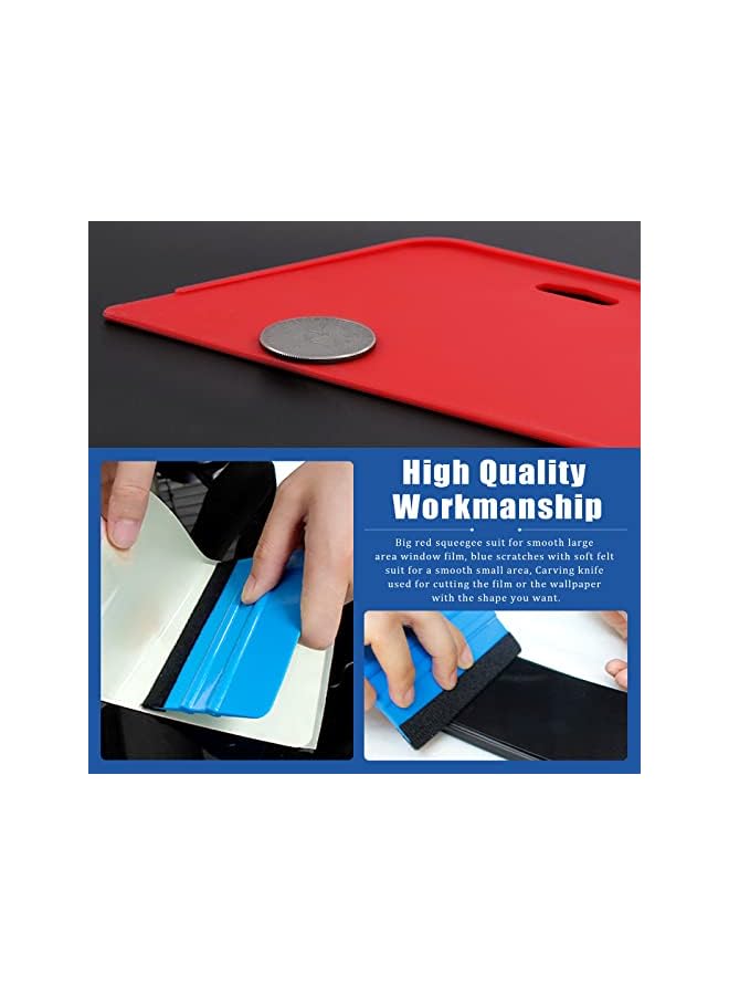 PROMASS promass 14Pcs Wallpaper Tools, Wallpaper Smoothing Tool Kit with Squeegee, Seam Roller, Wallpaper Brush, Craft Knife, Tape Measure for Wallpaper Hanging, Contact Paper, Vinyl Application  - Image 4