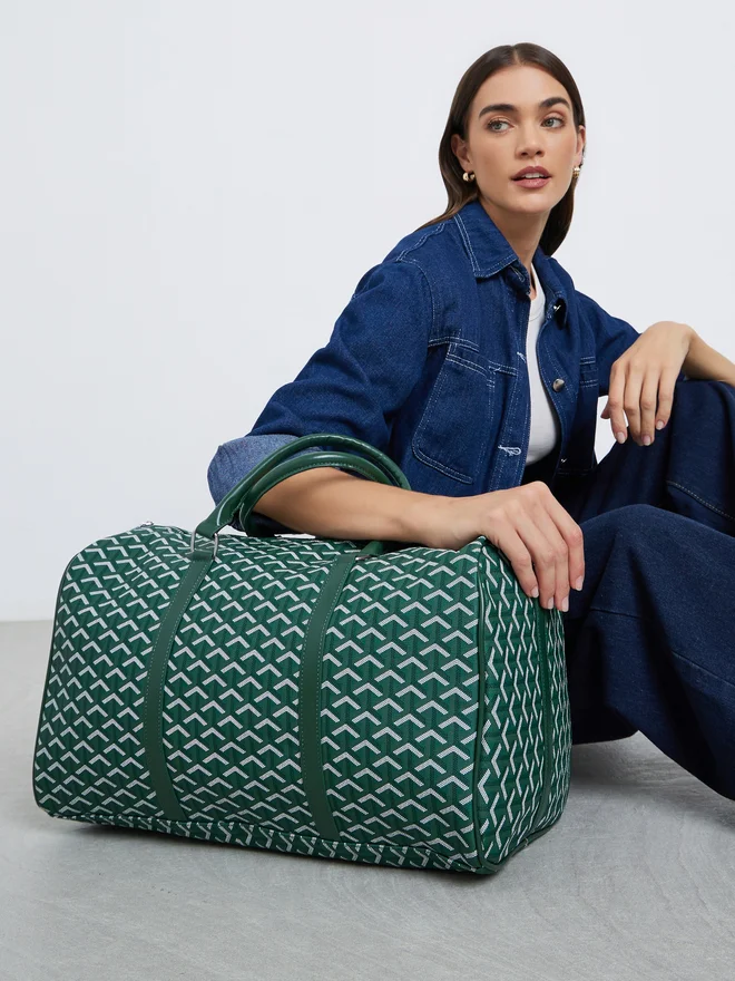 Styli Styli Green Pattern Gym Duffel Bag