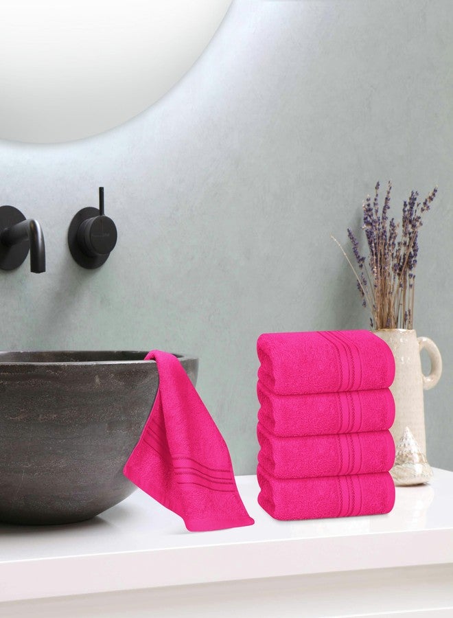 BOUTIQUO Ultra Soft 100% Cotton Washcloths, Contains 12 Piece Face Cloths 30x30 cms, Ideal for Everyday use Face Towels, Compact & Lightweight Multi Purpose Washcloths - Hot Pink - Image 4