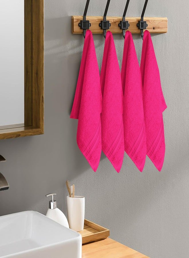 BOUTIQUO Ultra Soft 100% Cotton Washcloths, Contains 12 Piece Face Cloths 30x30 cms, Ideal for Everyday use Face Towels, Compact & Lightweight Multi Purpose Washcloths - Hot Pink - Image 5