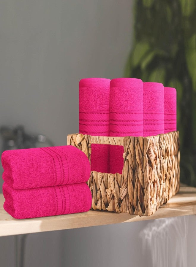 BOUTIQUO Ultra Soft 100% Cotton Washcloths, Contains 12 Piece Face Cloths 30x30 cms, Ideal for Everyday use Face Towels, Compact & Lightweight Multi Purpose Washcloths - Hot Pink - Image 3