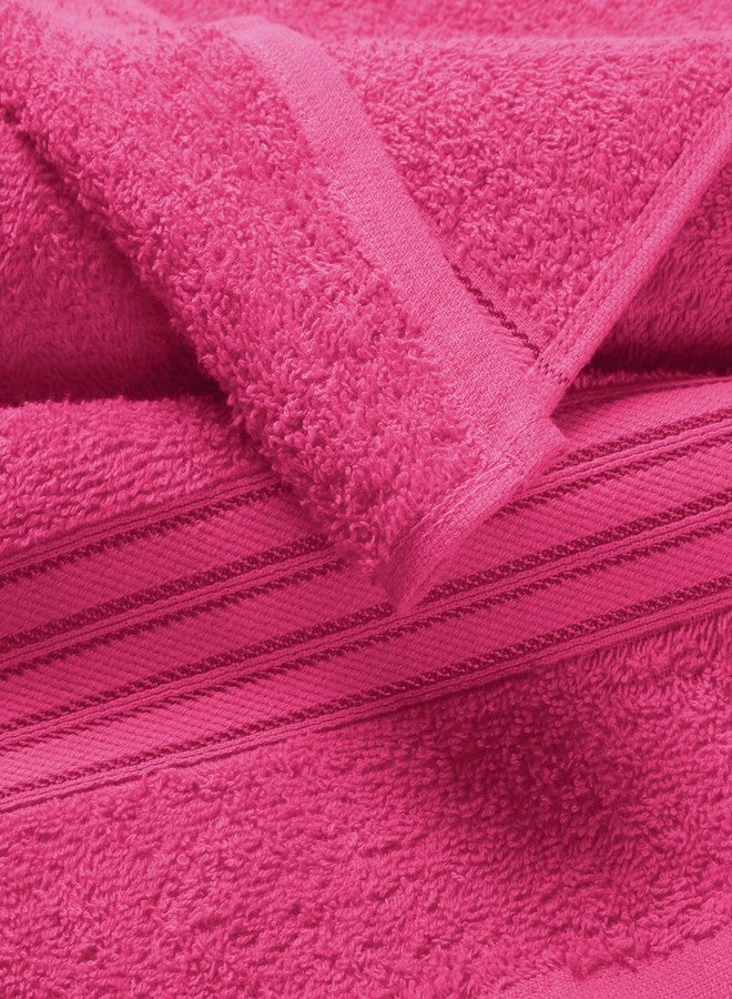 BOUTIQUO Ultra Soft 100% Cotton Washcloths, Contains 12 Piece Face Cloths 30x30 cms, Ideal for Everyday use Face Towels, Compact & Lightweight Multi Purpose Washcloths - Hot Pink - Image 2