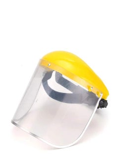 Hasanat Essentials Clear Mesh Full Visor Flip Up Face Shield Screen Safety Mask Eye Protector Helmet Yellow