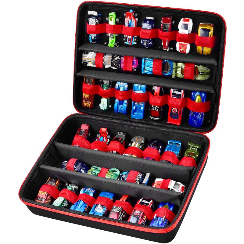 Comecase Toy Storage Organizer Case Compatible with Hot Wheels Car  for Matchbox Cars  Portable Carrying Container Carrier Holder Fit for 36 Toys Car (Box Only)  - Image 1