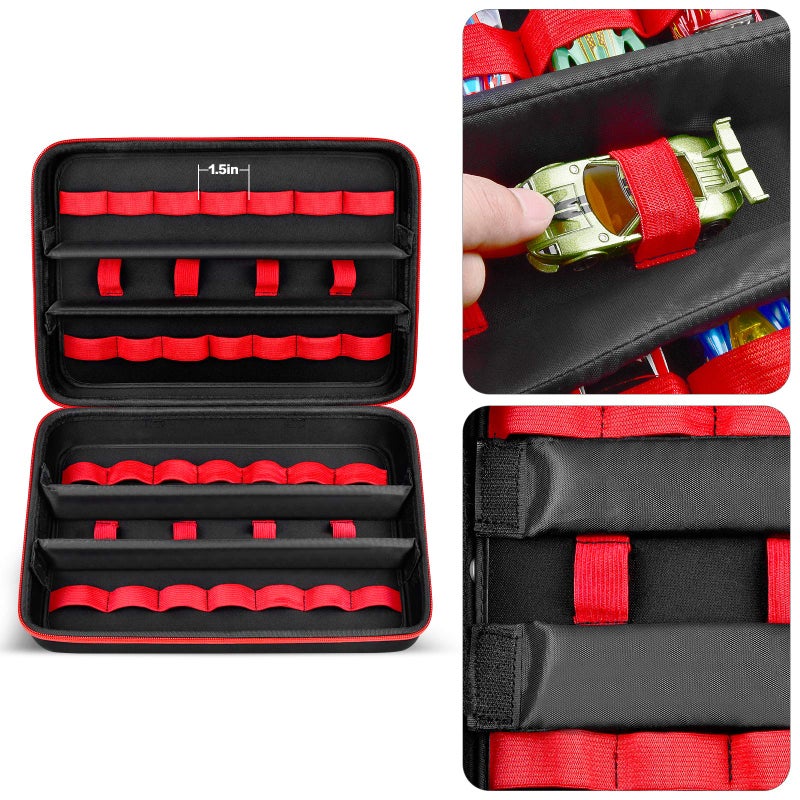 Comecase Toy Storage Organizer Case Compatible with Hot Wheels Car  for Matchbox Cars  Portable Carrying Container Carrier Holder Fit for 36 Toys Car (Box Only)  - Image 4
