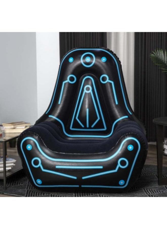 Generic - Inflatable Gaming Chair with Comfortable Backrest and Oversized Armrests for Lounging Mesh Pocket for Video Game Controller Storage - Image 1