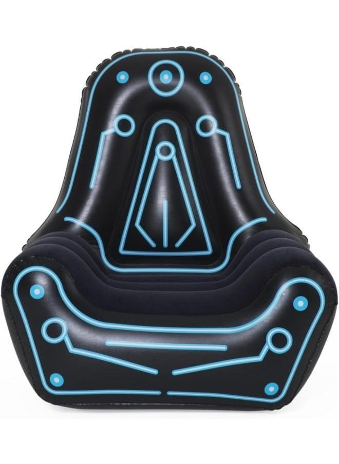 Generic - Inflatable Gaming Chair with Comfortable Backrest and Oversized Armrests for Lounging Mesh Pocket for Video Game Controller Storage - Image 1