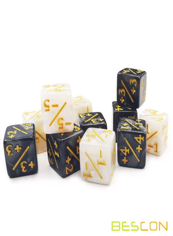 BESCON 12pcs 16mm Positive and Negative D6 Dice Counters Set in Brick Box, Marble Token Dice Loyalty Dice Compatible with MTG, CCG, Car - Image 5