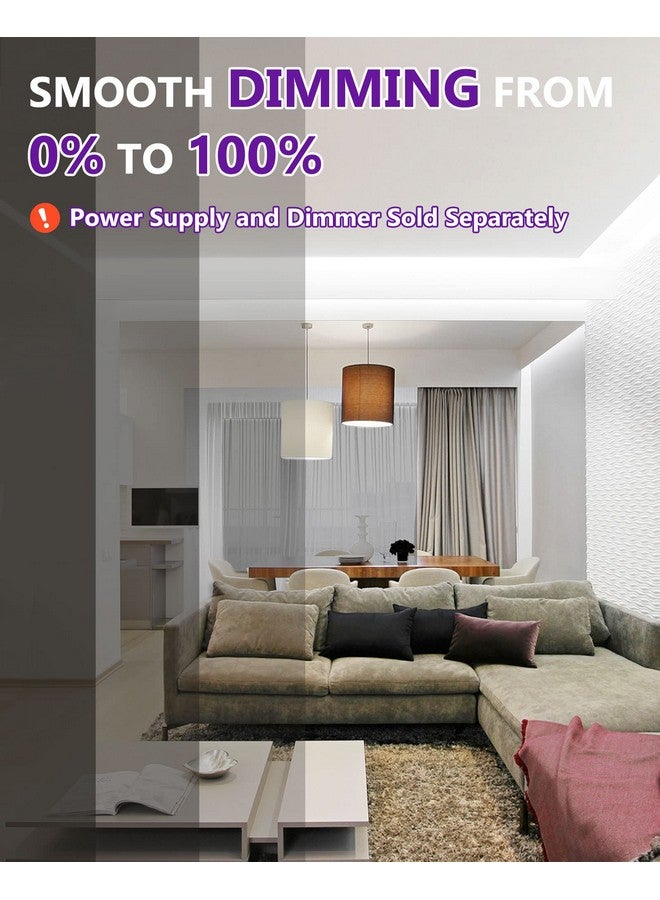 HitLights HitLights COB LED Strip Lights Cool White 5000K, 16.4ft Premium High Density 24V Tape Light, 2560 LEDs, 350+ LM/FT, CRI 90+, IP30, Lighting for Kitchen, Cabinets, UL Listed (Power Source Not Included)  - Image 3