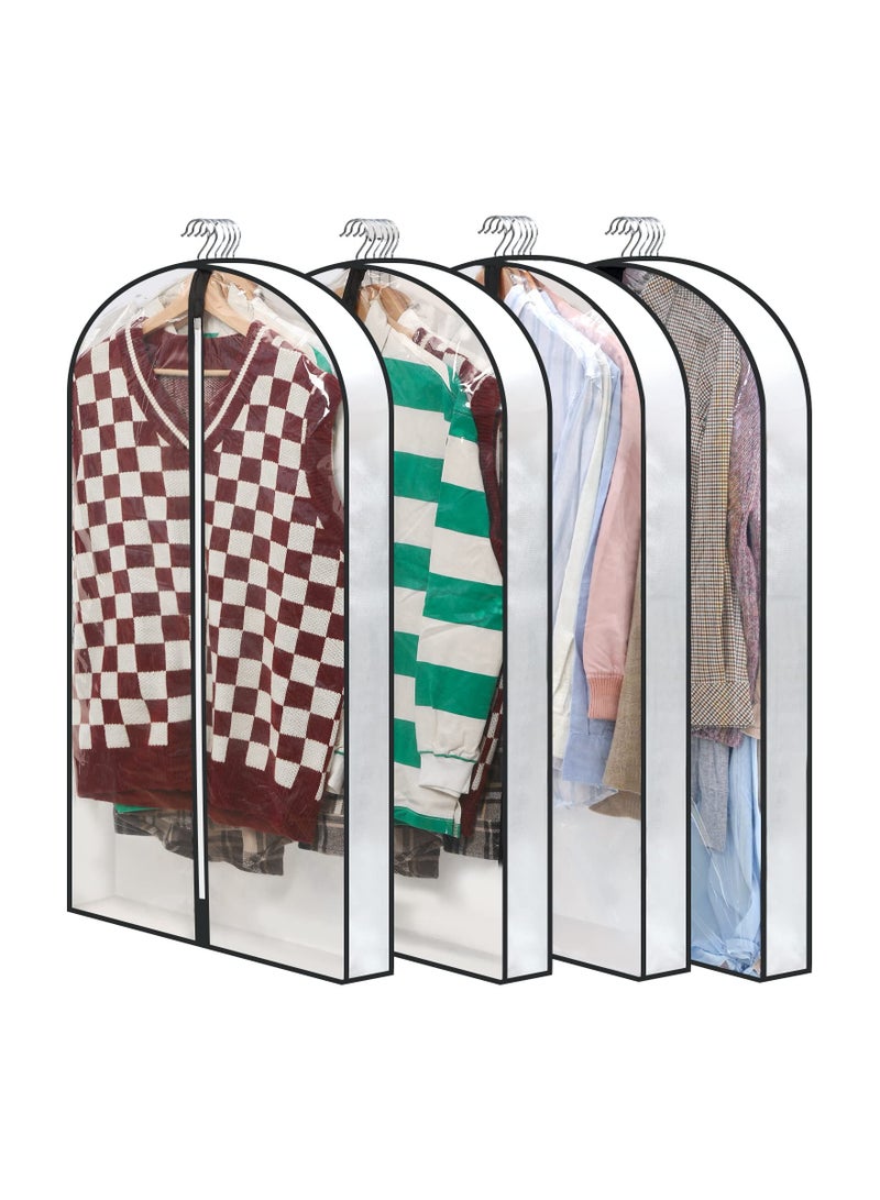 SYOSI 4 Pack Clear Garment Bags for Hanging Clothes W/ 4" Gussetes, 4 PCs Garment Bags, Hanging Clothes Storage, Suit Bags for Closet Storage and Travel (24'' x 40'') - Image 1