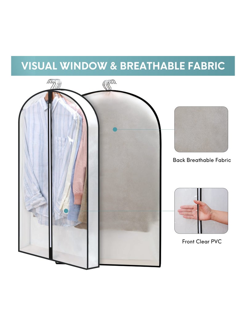 SYOSI 4 Pack Clear Garment Bags for Hanging Clothes W/ 4" Gussetes, 4 PCs Garment Bags, Hanging Clothes Storage, Suit Bags for Closet Storage and Travel (24'' x 40'') - Image 3