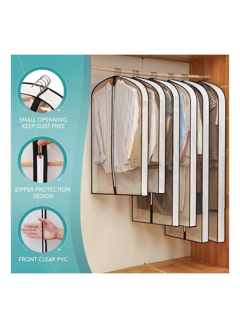 SYOSI 4 Pack Clear Garment Bags for Hanging Clothes W/ 4" Gussetes, 4 PCs Garment Bags, Hanging Clothes Storage, Suit Bags for Closet Storage and Travel (24'' x 40'') - Image 4