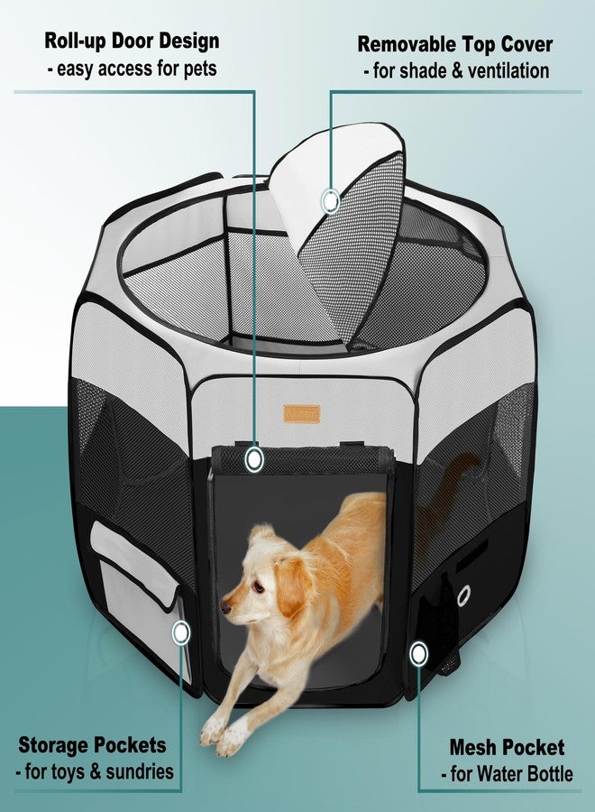 Akinerri Dog Playpen, Portable Pet Play Pen for Cat, Puppies, Rabbits, Chickens, Foldable Large-Capacity Pet Tent for Indoor/Outdoor Travel Camping - Image 2