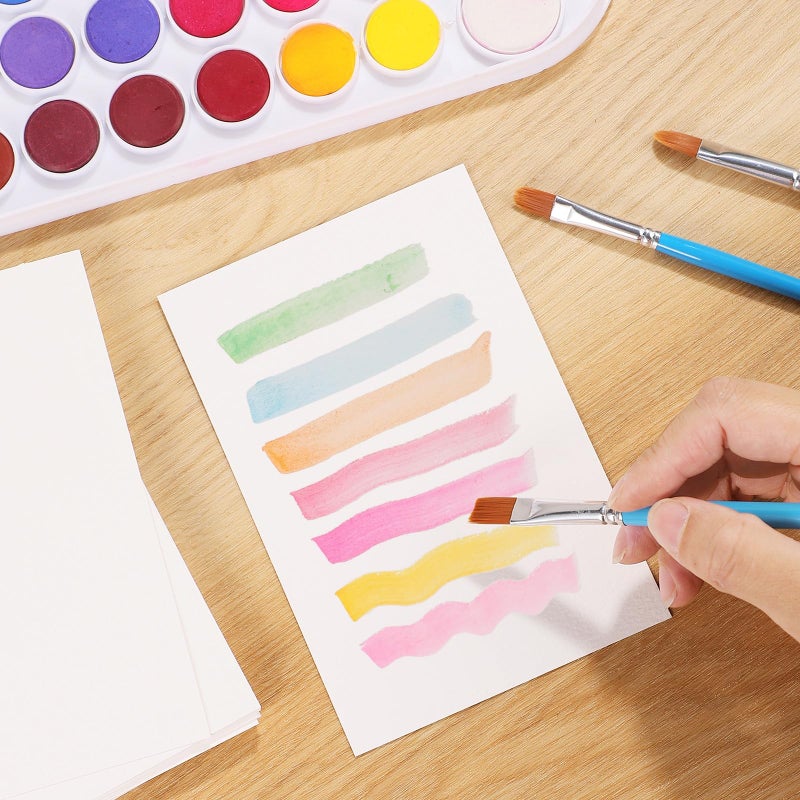 Prudiut 30 Sheets Watercolor Paper Bulk, 140 lb/300 GSM Cold Press Watercolor Paper White Water Color Paper Cotton Paper for Kids Students Adults Beginners Artists(4 x 6 Inch) - Image 5