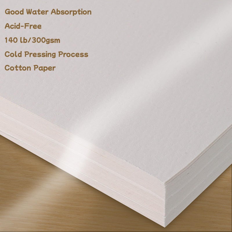 Prudiut 30 Sheets Watercolor Paper Bulk, 140 lb/300 GSM Cold Press Watercolor Paper White Water Color Paper Cotton Paper for Kids Students Adults Beginners Artists(4 x 6 Inch) - Image 3