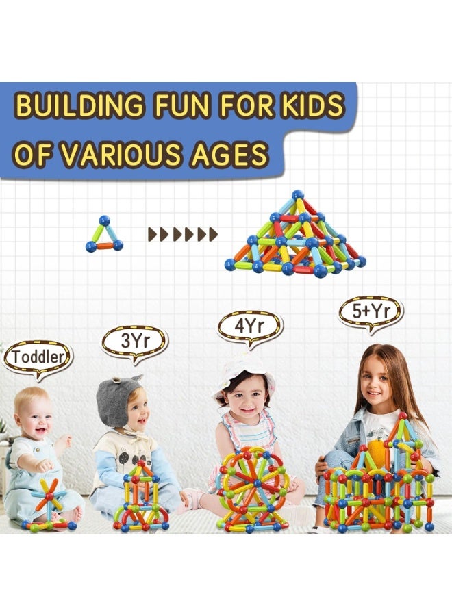Magnetic Building Blocks Magnetic Sticks and Balls Game Set Construction Set 100 Pcs Early Educational STEM Learning Montessori Preschool Toys Magnet Construction Set for Kids 3+ years - Image 5