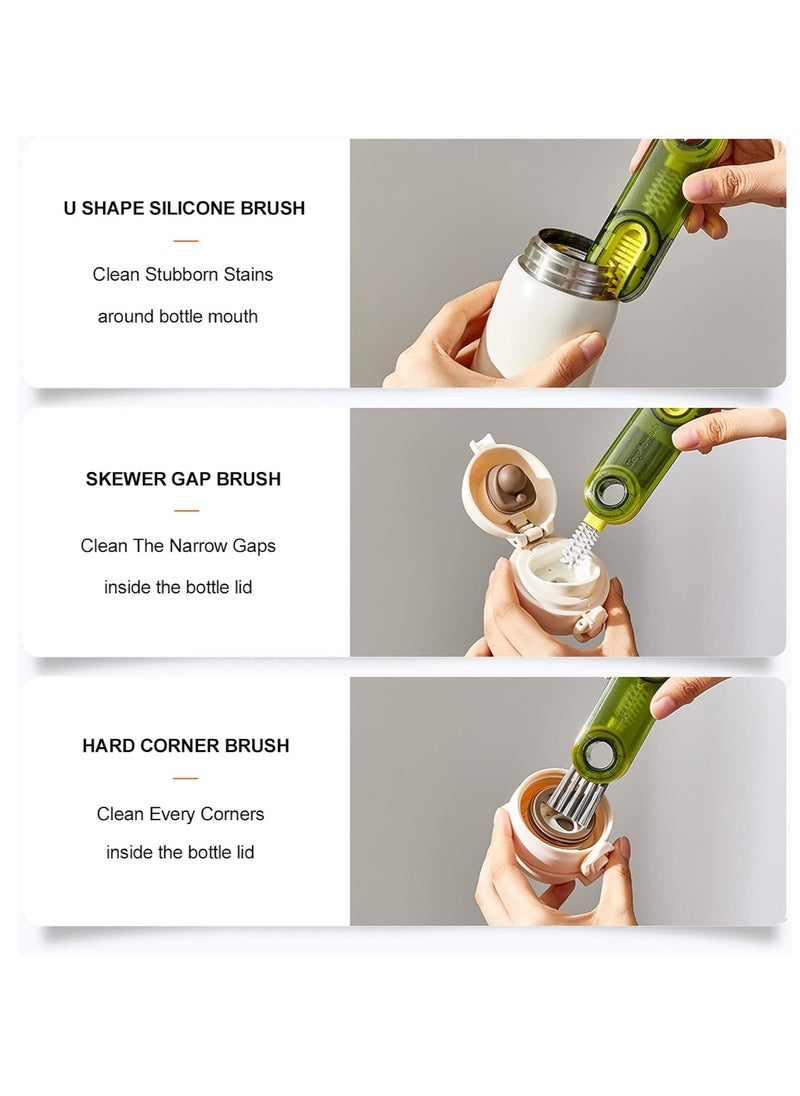 MOCOM 3 in 1 Multifunctional U-Shaped Cup Mouth Cleaning Brush, High-Density Bristles, Rotatable Groove Gap Cleaner, Feeding Bottle & Vacuum Cup Brush, Durable & Ergonomic Kitchen Cleaning Tool  - Image 3