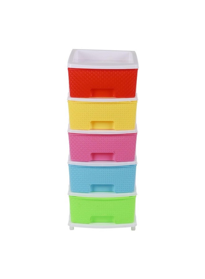Kuber Industries Kuber Industries 5-Layer & 80 Ltr Plastic Drawer Storage Organiser | Modular Kitchen & Toy Organizer For Kids Room | Multicolor  - Image 2