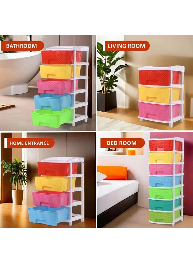 Kuber Industries Kuber Industries 5-Layer & 80 Ltr Plastic Drawer Storage Organiser | Modular Kitchen & Toy Organizer For Kids Room | Multicolor  - Image 5