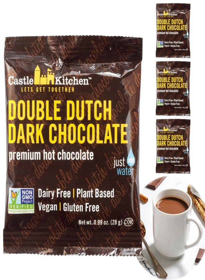 Castle Kitchen أكياس شوكولاتة ساخنة من كاسل كيتشن، عبوة من 4 أكياس، كل كيس 28 غرام، مشروب كاكاو ساخن غني ودسم، خالٍ من منتجات الألبان، خالٍ من الغلوتين، مناسب للنباتيين، أكياس سفر سهلة التحضير، مثالية للأطفال والكبار - Image 1