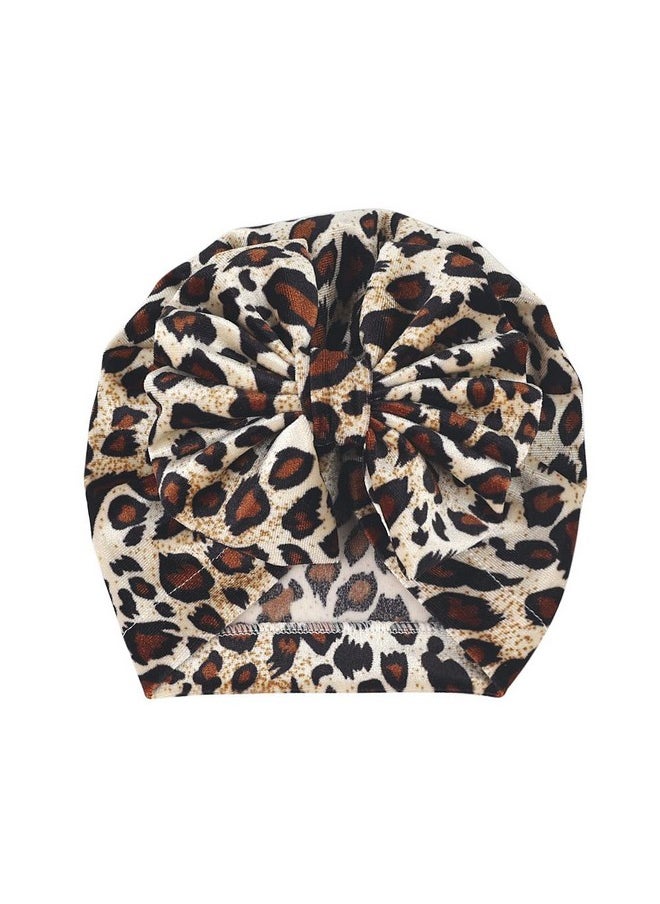JustMyDress JustMyDress Baby Leopard Headband Turban with Bow Hair Band Bowknot Hair Accessories JBC07 (E1-Beanie)  - Image 2