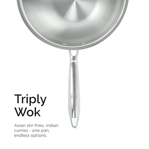 Omichef Triply Stainless Steel Wok with Lid | 20 cm (1.9 L, 1.20 kg) | Induction Friendly | ISI Certified, 100% Pure & Toxin-Free, No Chemical Coating | 5 Year Warranty - Image 3