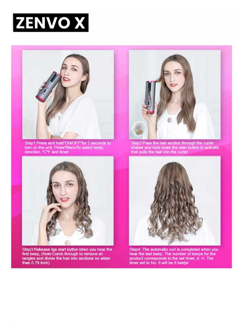 zenvo X Wireless Automatic Curling Iron – Rechargeable & Portable - Image 2