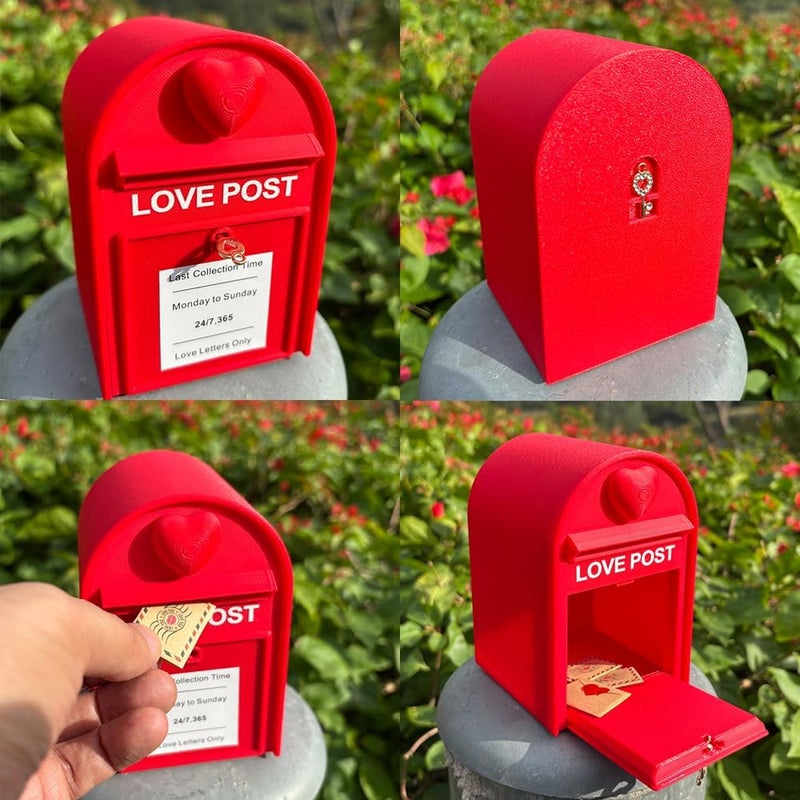 Infmetry Red Mail Box with Lock-Mini Love Letter with Envelope, Gifts For Boyfriend Girlfriend - Image 5